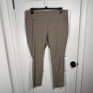Worthington Women's Brown Houndstooth‎ Checkered Trousers